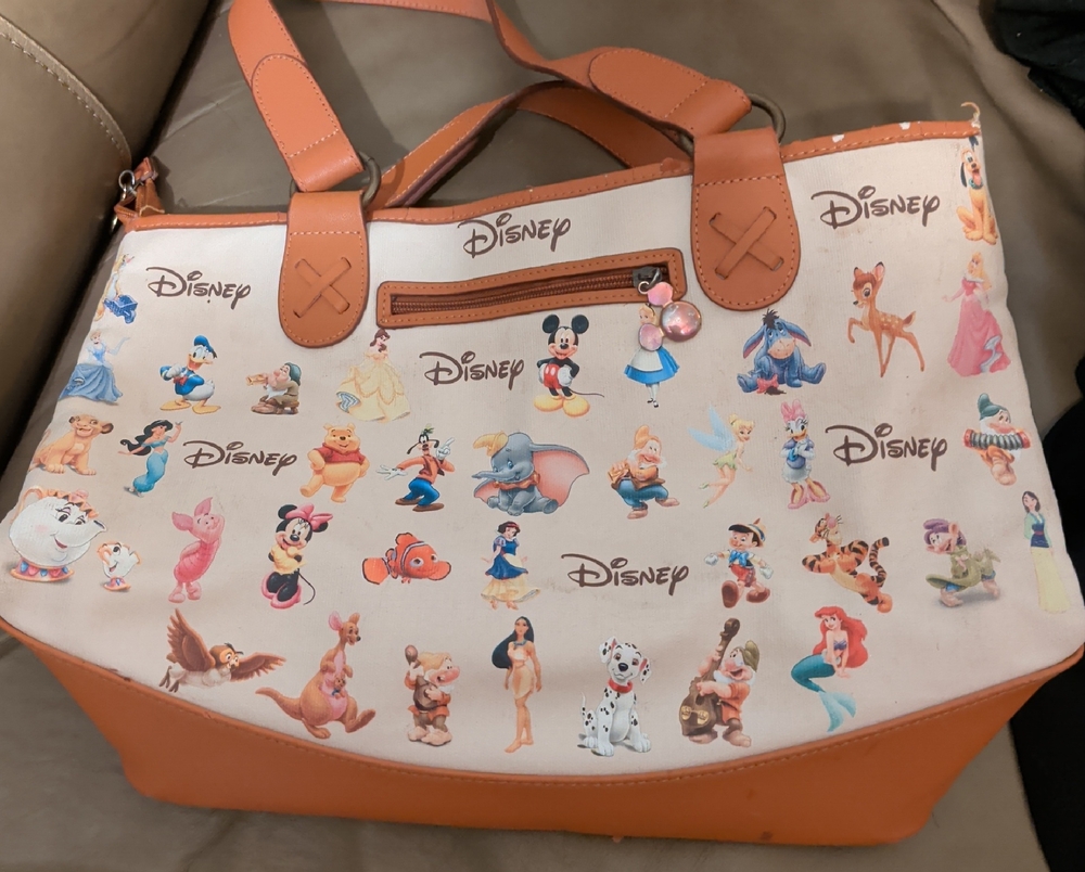 Disney Orange and White Character Tote Bag